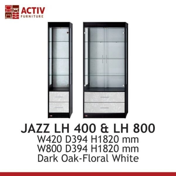 TERMURAH ACTIV FURNITURE JAZZ LH 400 LEMARI RAK BUFFET KACA 1 PINTU - Image 3