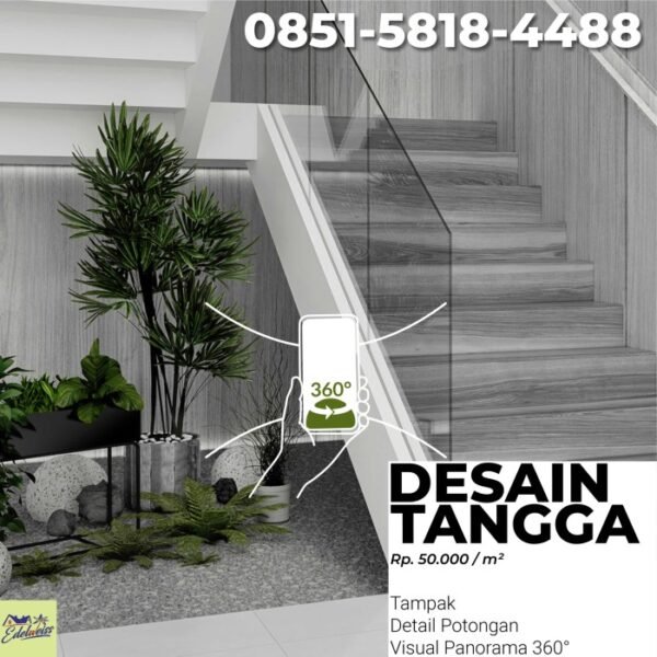 Desain Tangga 3D /  Detail Potongan / Visual Panorama 360