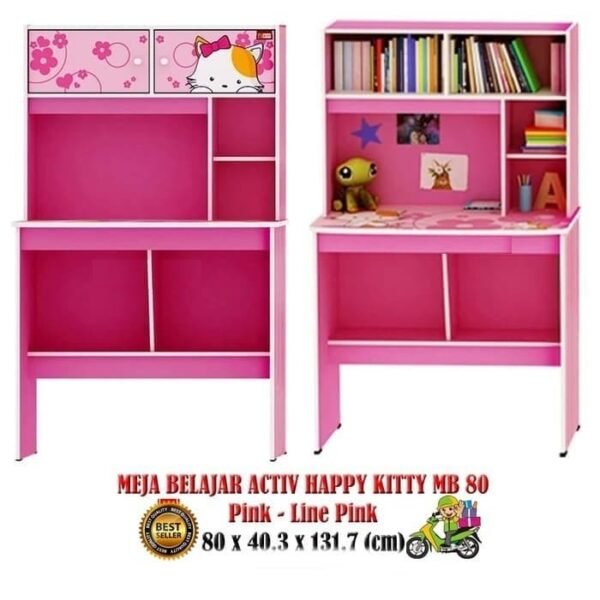 TERMURAH ACTIV FURNITURE HAPPY KITTY MB 80 X 132 CM MEJA BELAJAR ANAK - Image 2