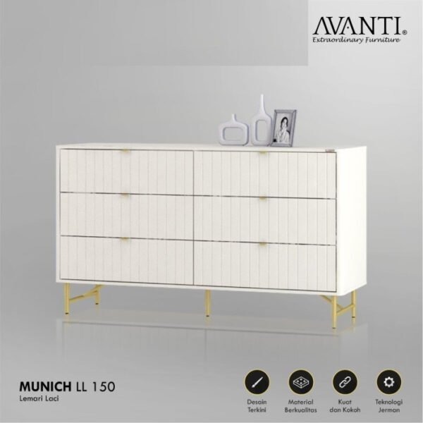 TERMURAH ACTIV FURNITURE AVANTI MUNICH LL 150 LEMARI 3 SUSUN MINIMALIS