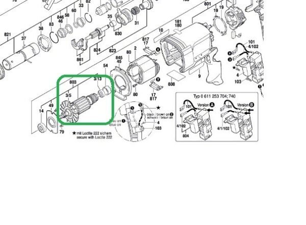 TERMURAH 1619P00349 BOSCH ARMATURE GBH 2-26 DRE SPARE PART ORIGINAL - Image 3