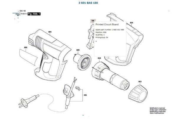 TERMURAH 1600A01N65 BOSCH SWITCH GHG 18-60 / SPARE PART BOSCH ORIGINAL - Image 2