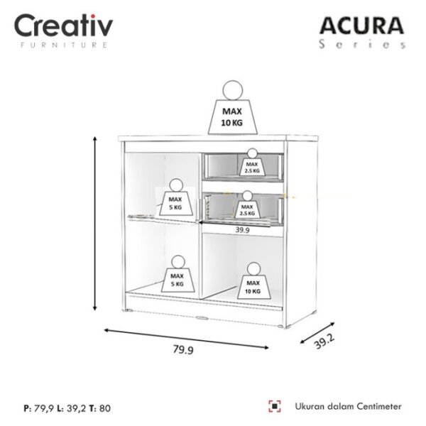 TERMURAH ACTIV FURNITURE ACURA SB 80 X 80 CM NAKAS LEMARI MEJA SAMPING - Image 3