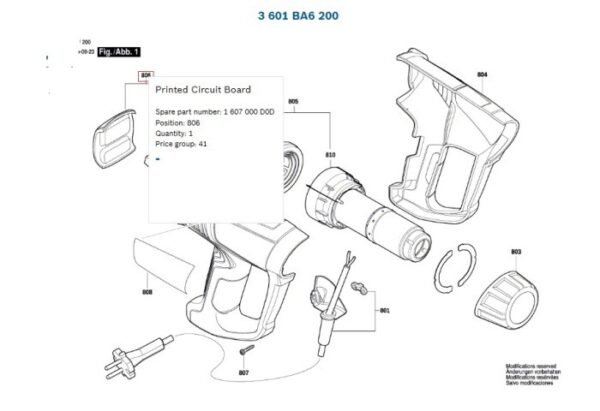 TERMURAH 1607000D0D BOSCH SWITCH GHG 20-63 / SPARE PART BOSCH ORIGINAL - Image 2