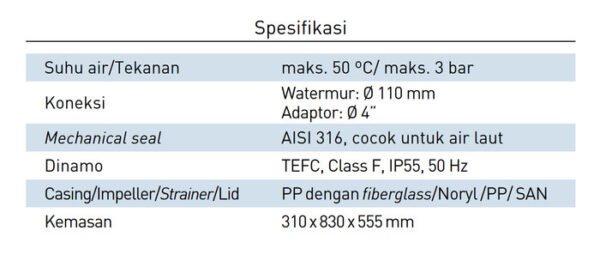 TERMURAH KRIPSOL POMPA KOLAM RENANG KAN 4" 760 T2.IE3 7.5 PK - Image 3