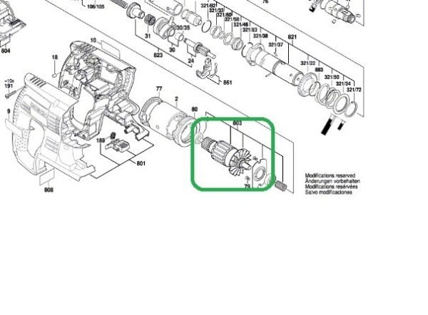 TERMURAH 1617000473 BOSCH ARMATURE GBH 36 V-LI