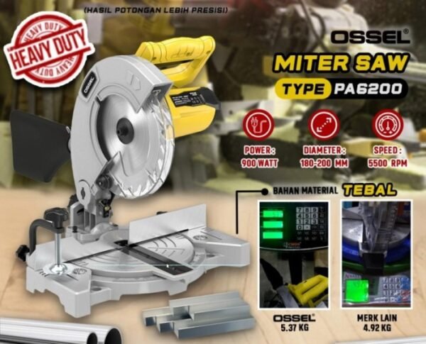 TERMURAH OSSEL MITTER SAW 7 INCH PA 6200 MESIN POTONG ALUMINIUM 7 INC