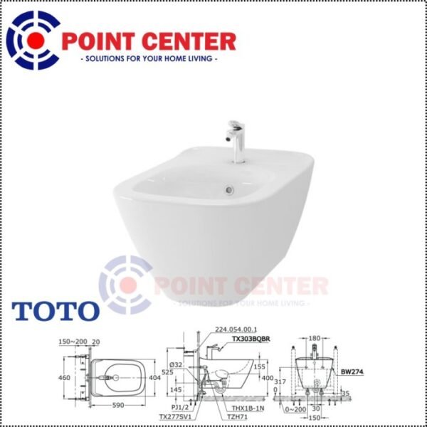 TERMURAH TOTO BW274J WALL HUNG BIDET / TOILET BIDET - Image 3