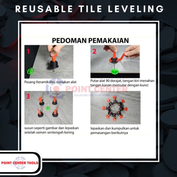 TERMURAH REUSABLE TILE LEVELING 1,5 MM + T CROSS 1,5 MM + PAKU PIN - Image 3