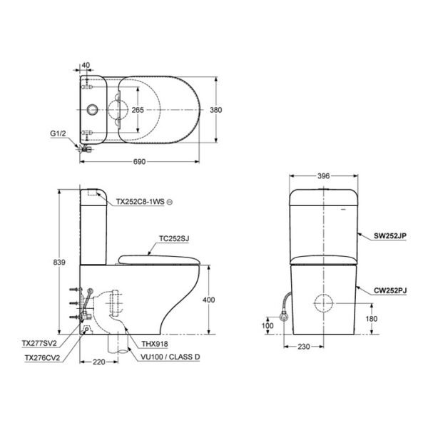 TERMURAH TOTO CW252PJ/SW252JP (S-TRAP) MONOBLOK / KLOSET DUDUK - Image 2