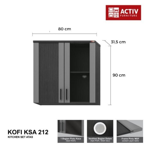 TERMURAH ACTIV FURNITURE KOFI KSA 212 LEMARI DAPUR ATAS 2 PINTU - Image 3