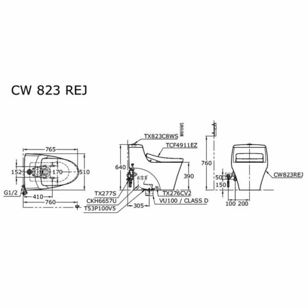 TERMURAH TOTO CW823REJ RIMLESS WITH CCT ONE PIECE TOILET - Image 2