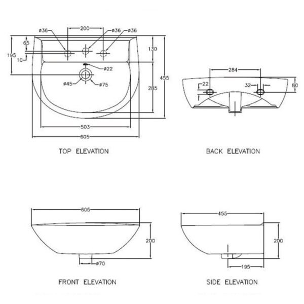 TERMURAH WASSER BN 130 V Wastafel Gantung Bulat SIZE 605 X 455 MM UNIT - Image 2