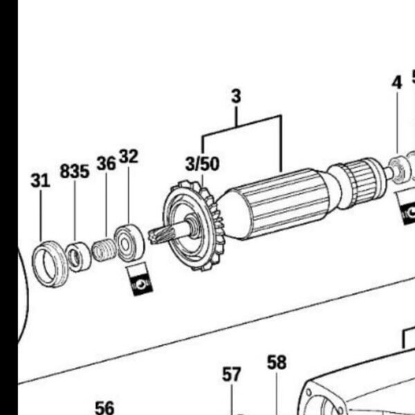 TERMURAH 1604010332 BOSCH ARMATURE ROTOR ANKER GBM 23-2 E / SPARE PART - Image 2