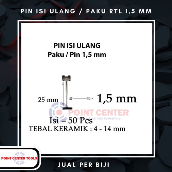 TERMURAH PIN BESI REUSEABLE TILE LEVELING / PERATA KERAMIK 1,5MM (PCS)