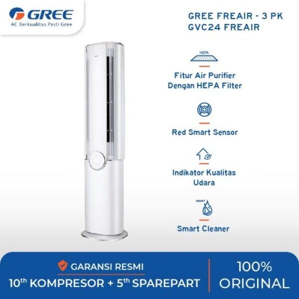 TERMURAH AC GREE 3 PK GVC24 FREAIR R32 FLOOR STANDING DELUXE