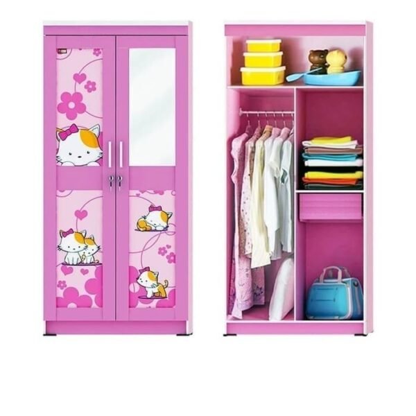 TERMURAH ACTIV FURNITURE HAPPY KITTY LP 202 LEMARI ANAK 2 PINTU KACA