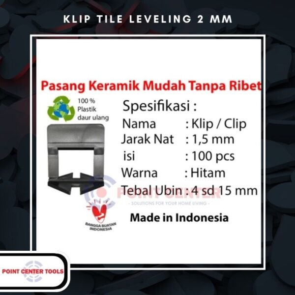 TERMURAH KLIP TILE LEVELING 2 MM / ALAT PERATA LANTAI HITAM - Image 2