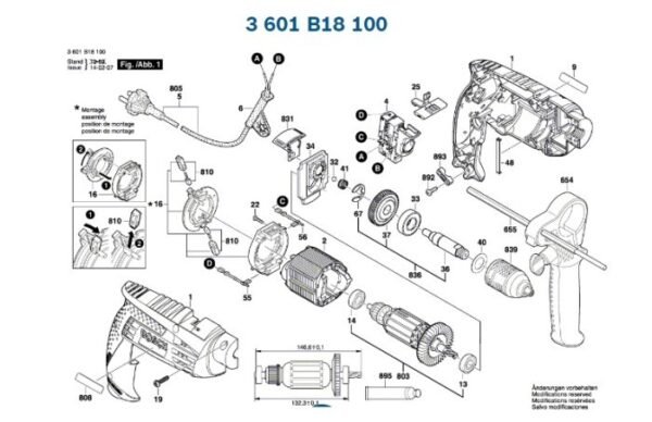 TERMURAH 1607200270 BOSCH SWITCH GSB 16 RE/ SPARE PART BOSCH - Image 3