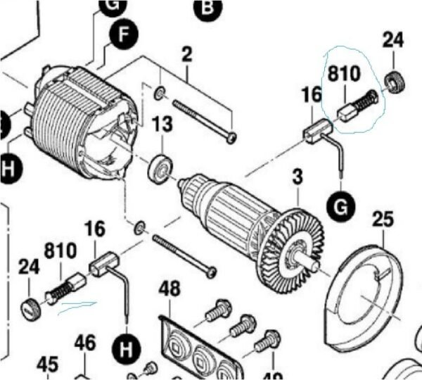 TERMURAH 1607031222 BOSCH CARBON BRUSH GBM 13 HRE/GBS 75 AE/GDS 18 E - Image 2