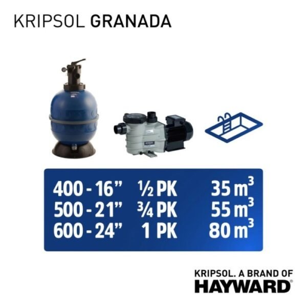 TERMURAH KRIPSOL FILTER GRANADA GL 500 21" MULTIPORT VALVE SAMPING - Image 2