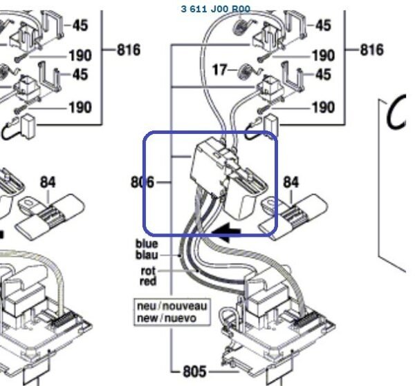 TERMURAH 1617000889 BOSCH SWITCH GBH 36 V-LI / SPARE PART