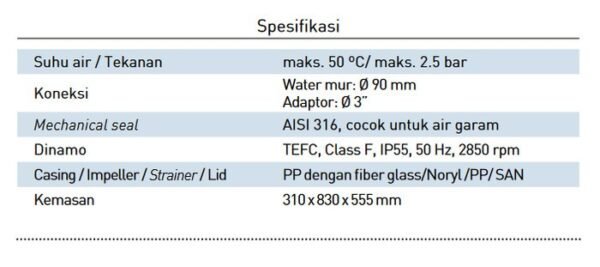 TERMURAH KRIPSOL POMPA KOLAM RENANG KA 3” 300B T 3 PK - Image 3