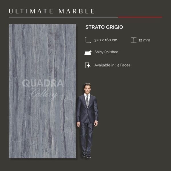 QUADRA GRANIT 320 X 160 BIG SIZE / BIG SLAP STRATO GRIGIO