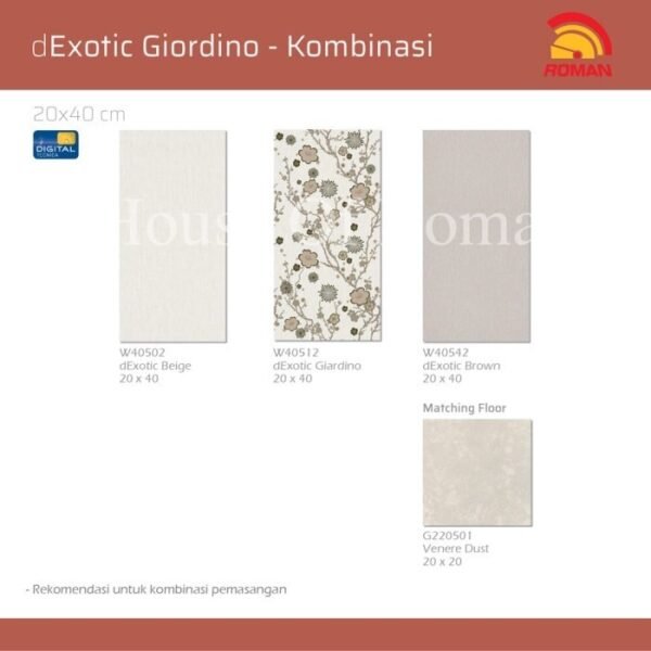 TERMURAH ROMAN KERAMIK KERAMIK 20 X 40 W40512 DEXOTIC GIARDINO GOL. D - Image 4