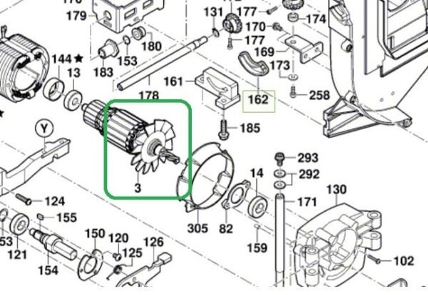 TERMURAH 1619P03278 BOSCH ARMATURE GTS 10 J / SPARE PART