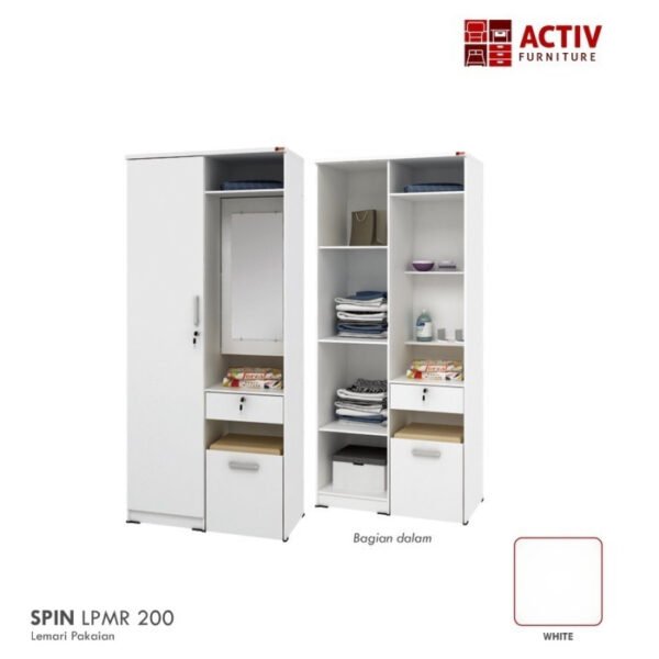 TERMURAH ACTIV FURNITUR SPIN LPMR 200 LEMARI PAKAIAN MEJA RIAS 2 PINTU - Image 2