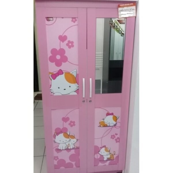 TERMURAH ACTIV FURNITURE HAPPY KITTY LP 202 LEMARI ANAK 2 PINTU KACA - Image 2