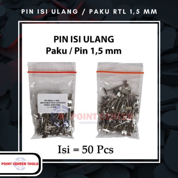 TERMURAH PIN BESI REUSEABLE TILE LEVELING / PERATA KERAMIK 1,5MM 50PCS - Image 2