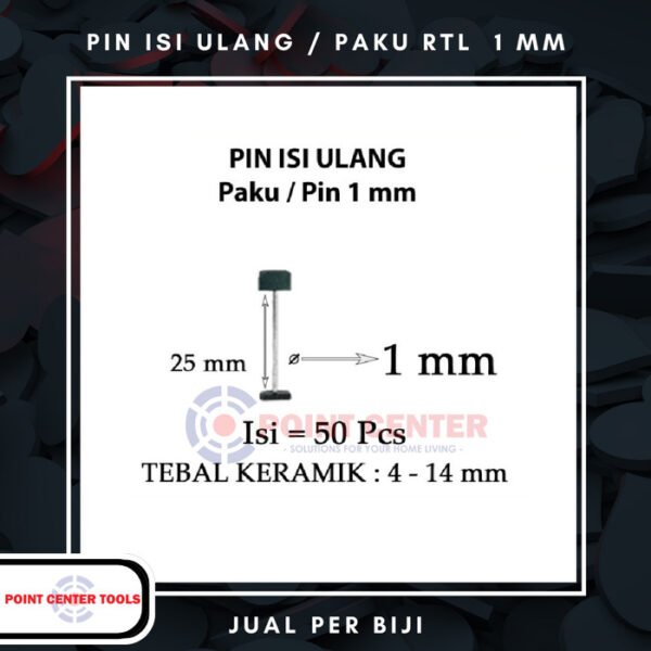 TERMURAH PIN BESI REUSEABLE TILE LEVELING / PERATA KERAMIK 1MM (PCS)