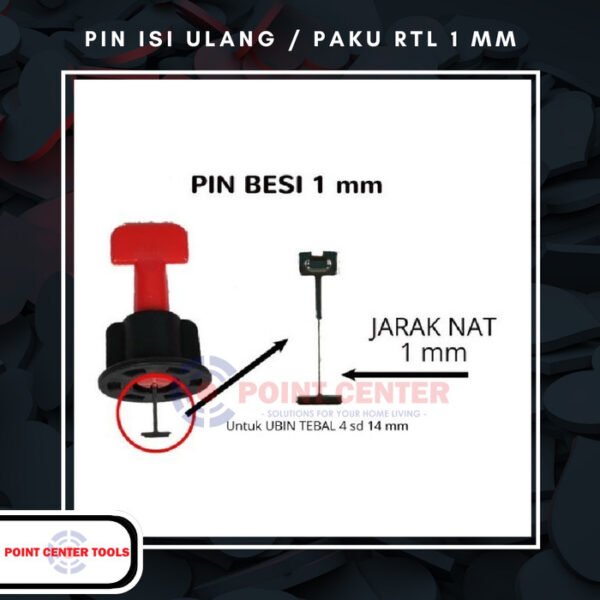 TERMURAH PIN BESI REUSEABLE TILE LEVELING / PERATA KERAMIK 1MM (PCS) - Image 2