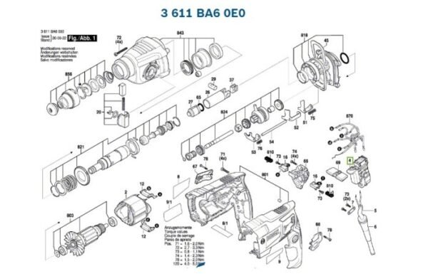 TERMURAH 1607200372 BOSCH SWITCH GBH 220 / SPARE PART BOSCH ORIGINAL - Image 3