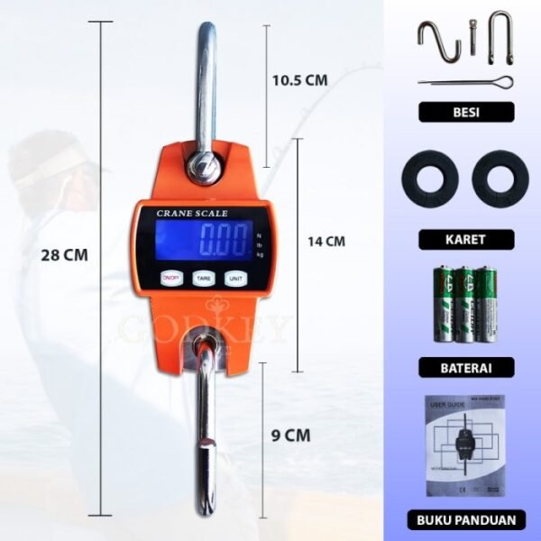 TERMURAH CRANE SCALE / TIMBANGAN GANTUNG DIGITAL 300KG X 100GR - Image 3