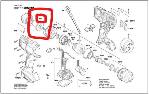 TERMURAH 1600A01RX5 BOSCH ROTOR GDS 18V-400