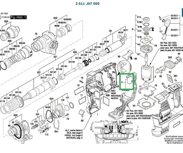 TERMURAH 1600A00A4B BOSCH SWITCH GBH 36 VF-LI PLUS - Image 3