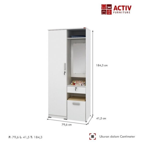 TERMURAH ACTIV FURNITUR SPIN LPMR 200 LEMARI PAKAIAN MEJA RIAS 2 PINTU - Image 3