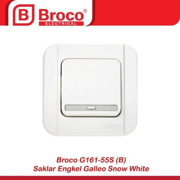 TERMURAH BROCO G161-55S (B) SAKLAR ENGKEL SNOW PUTIH SINGLE