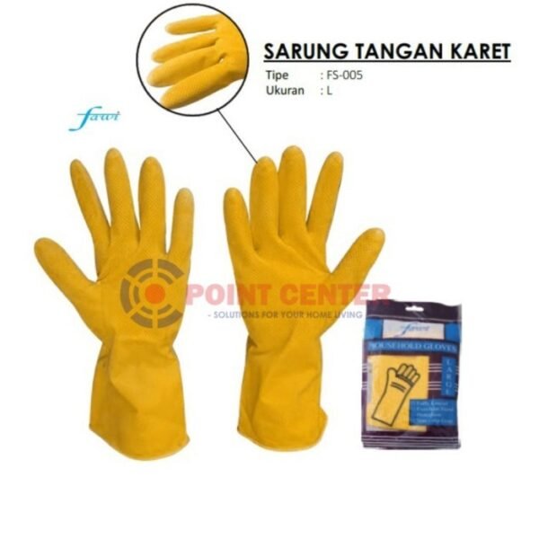 TERMURAH FAWI FS-005 SARUNG TANGAN LATEX CUCI PIRING UKURAN L