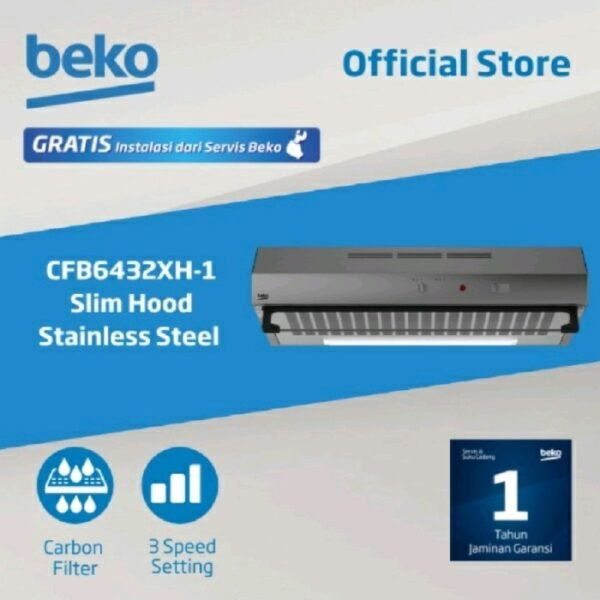 TERMURAH BEKO CFB 6432 XH-1 Cooking Hood 60cm Stainless 1 Motor - Image 3