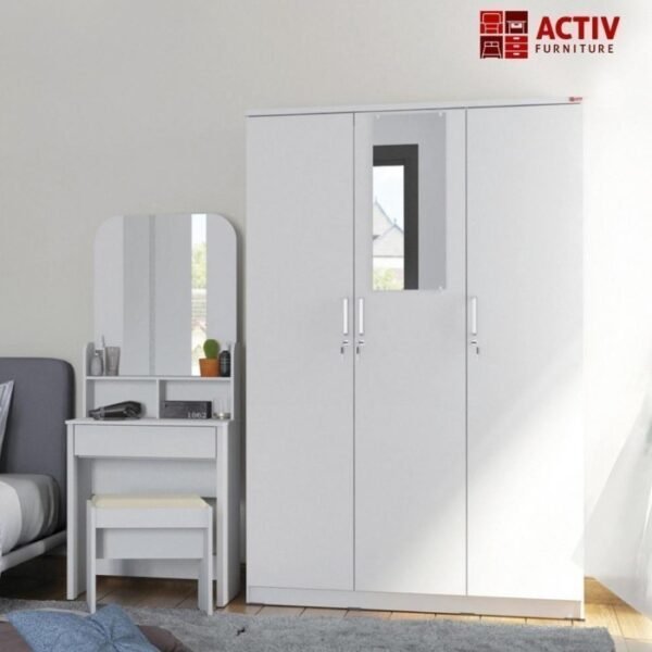 TERMURAH ACTIV FURNITURE SPIN MR 61 MEJA RIAS KOSMETIK MODERN PUTIH - Image 2