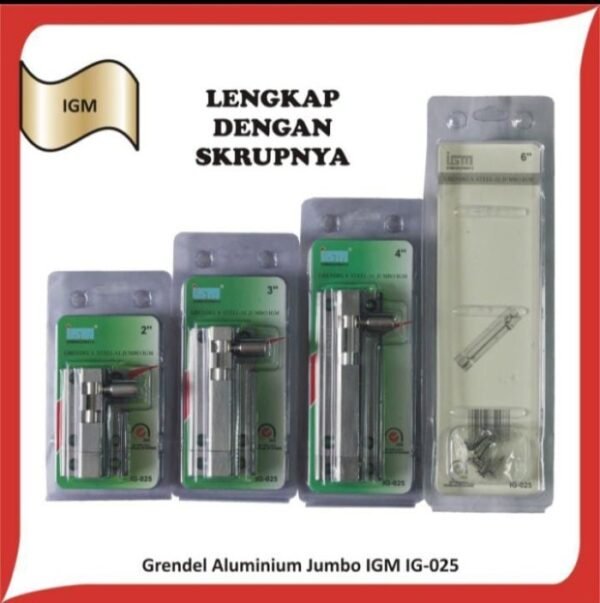 TERMURAH IG-025 GRENDEL PINTU SLOT JENDELA KUNCI KAMAR 6 INCH - Image 2