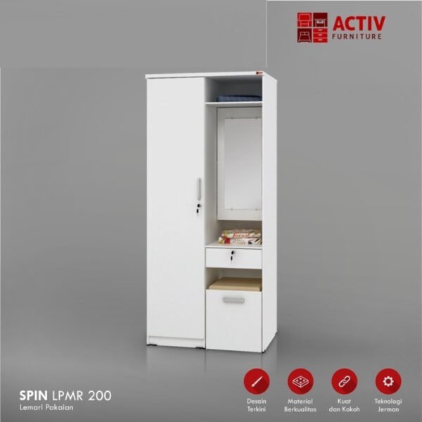 TERMURAH ACTIV FURNITUR SPIN LPMR 200 LEMARI PAKAIAN MEJA RIAS 2 PINTU