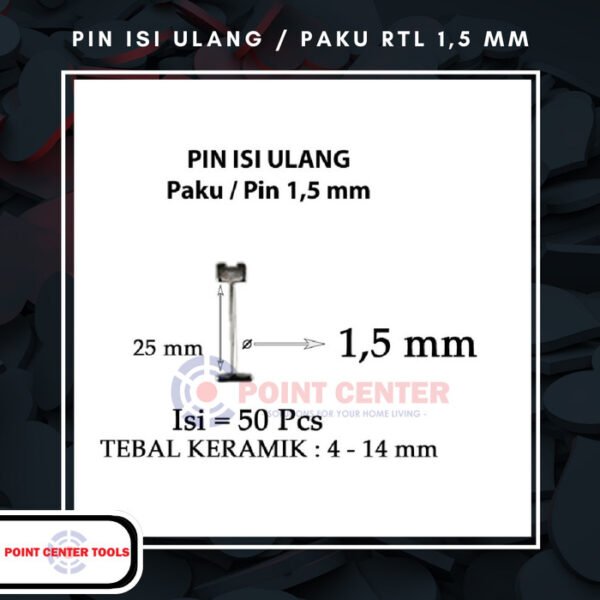 TERMURAH PIN BESI REUSEABLE TILE LEVELING / PERATA KERAMIK 1,5MM 50PCS