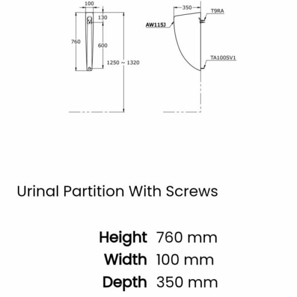 TERMURAH TOTO AW115J PARTITION URINAL / PARTISI URINAL - Image 2