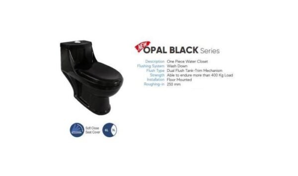 TERMURAH TRILLIUN MONOBLOCK OPAL BLACK ONE PIECE KLOSET DUDUK - Image 2