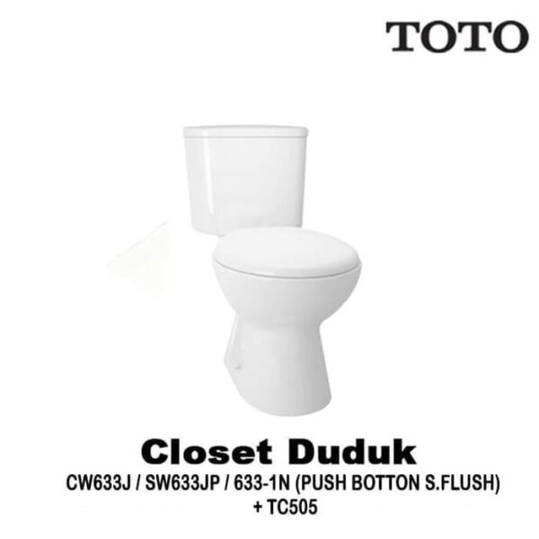 TERMURAH MONOBLOCK TOTO CW633J / KLOSET DUDUK TOTO CW633J - Image 2